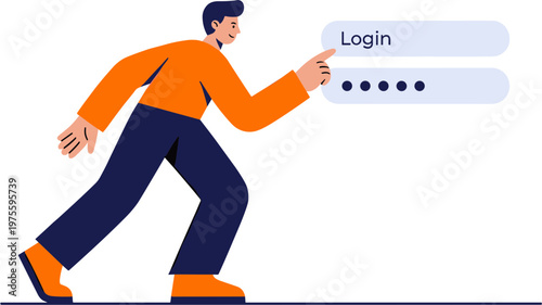 A person logs in to a system with username and password credentials.
