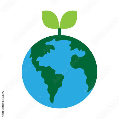 Green Planet Vector Flat Icon Design