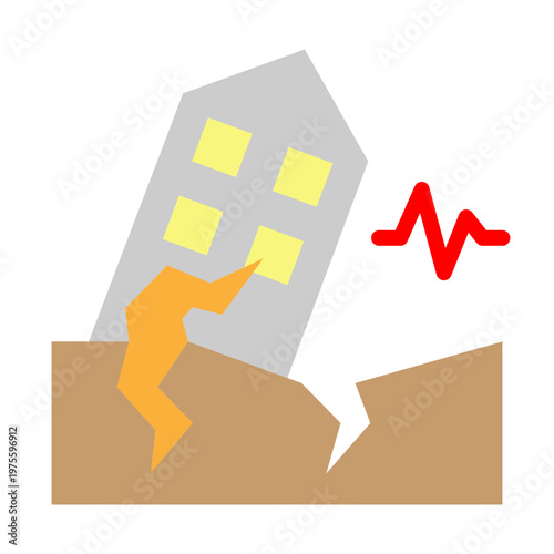 Earthquake Vector Flat Icon Design