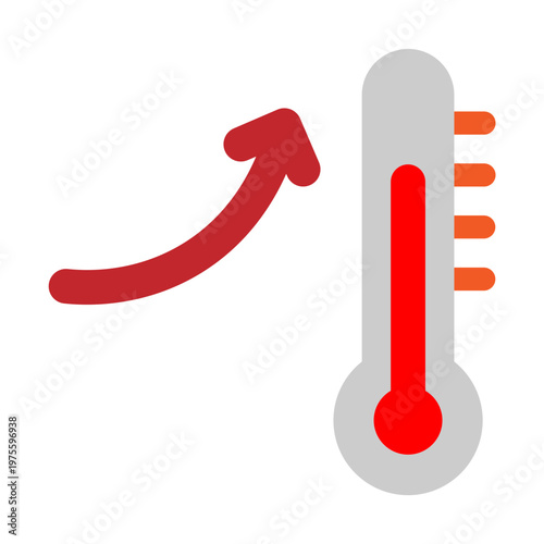 Temperature Rising Vector Flat Icon Design