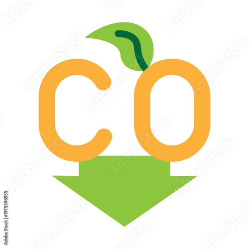 CO2 Reduction Vector Flat Icon Design