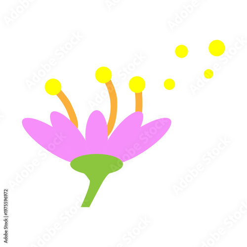 Pollination Vector Flat Icon Design