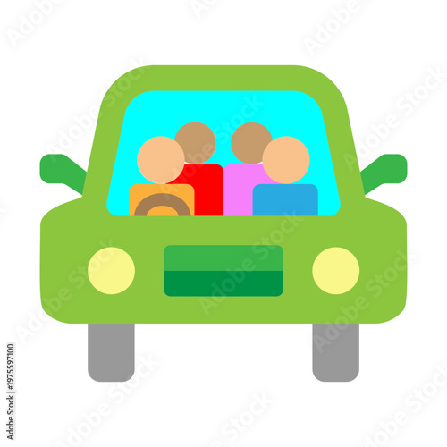 Carpool Vector Flat Icon Design