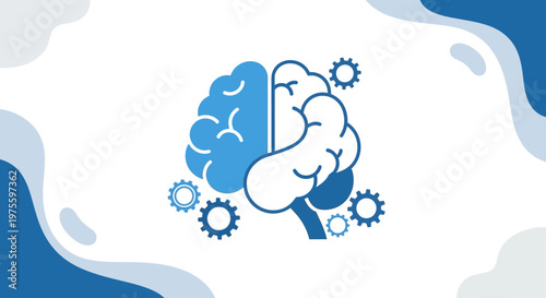 Brain with Gear Symbols.