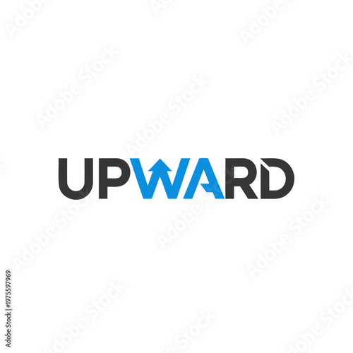Modern upward typography logo design inspiration.