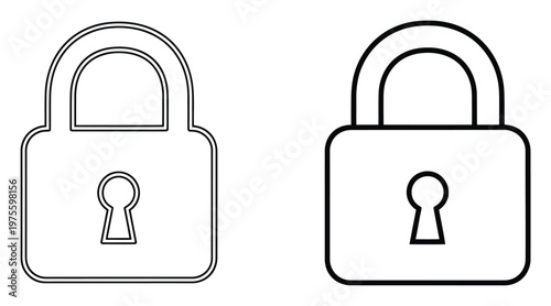 Padlock security icon representing safety and protection for digital interfaces, web design, mobile applications, and graphic design projects requiring a clear locked symbol.