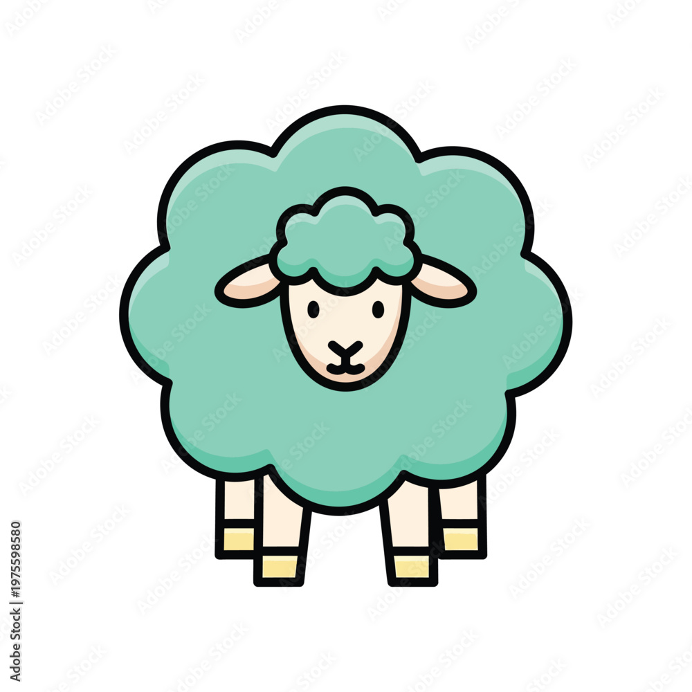 Fototapeta premium A sheep celebrates idul adha with joyful emotions and cute expression.