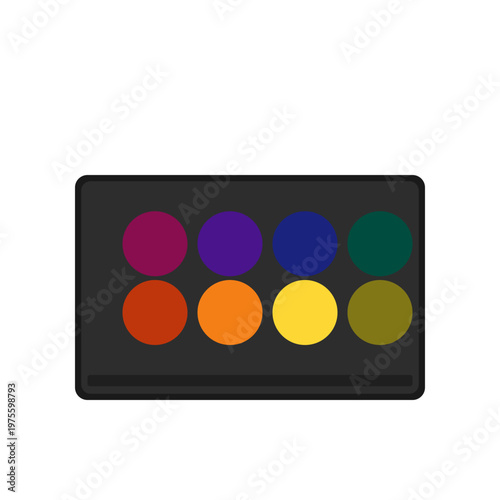 Eyeshadow Palette Eight Colors Dark Vector