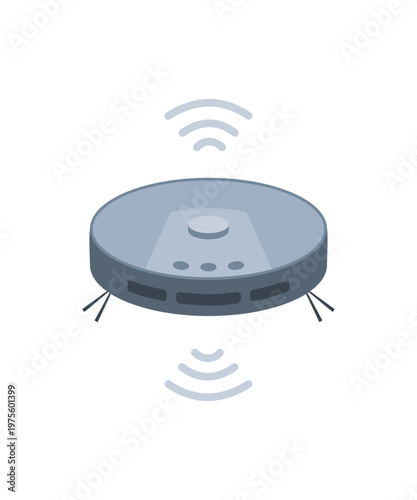 Robot vacuum cleaner vector illustration.