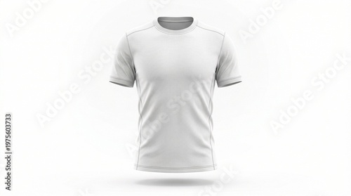 A white t-shirt is displayed on a plain background for product showcase purposes.