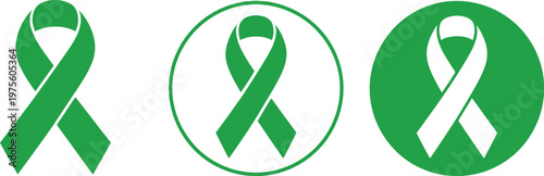 Mental health awareness ribbon icon set, minimalist ribbon symbols illustrating support wellbeing advocacy and mental health awareness for campaign and social design use.