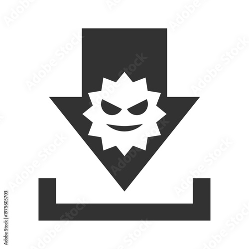 ダウンロードウイルス感染アイコン｜マルウェア・警告・セキュリティリスク