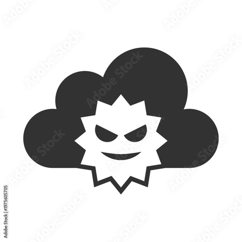 クラウドウイルス感染アイコン｜マルウェア・警告・セキュリティリスク	