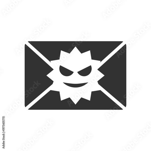 メールウイルス感染アイコン｜マルウェア・警告・セキュリティリスク	