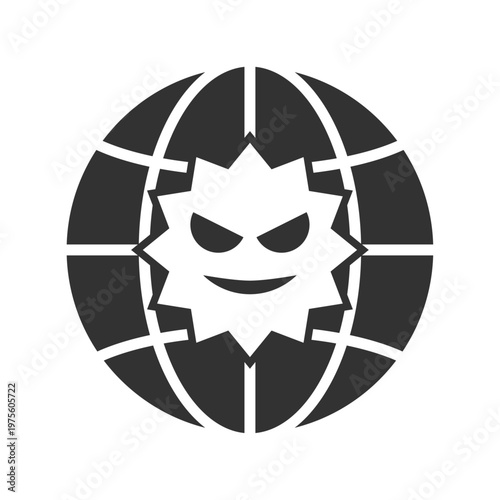 インターネットウイルス感染アイコン｜マルウェア・警告・セキュリティリスク
