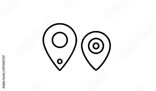 Map pin and navigation marker icon vector illustration
