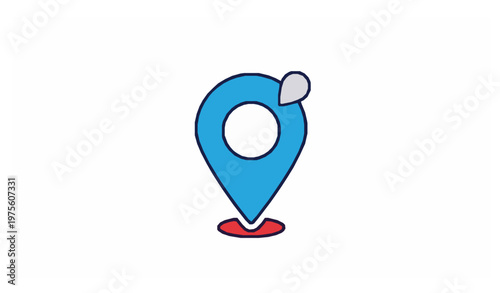 Destination location pin and map marker vector icon