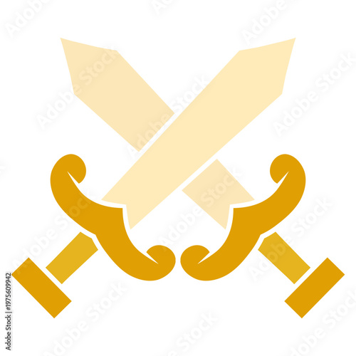 Crossed Swords Flat Illustration
