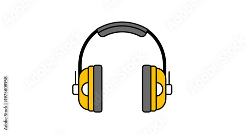 Yellow Noise Cancelling Headphones for Industrial Hearing Protection and Equipment