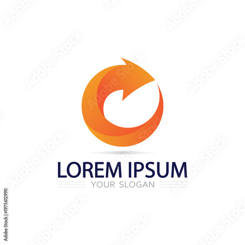 Elegant circular loop logo vector icon design spiral rotation modern branding concept