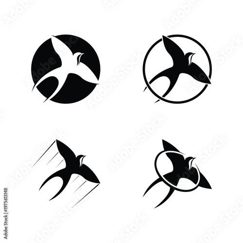swallow logo vector icon illustration design.