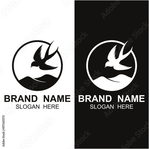 swallow logo vector icon illustration design.