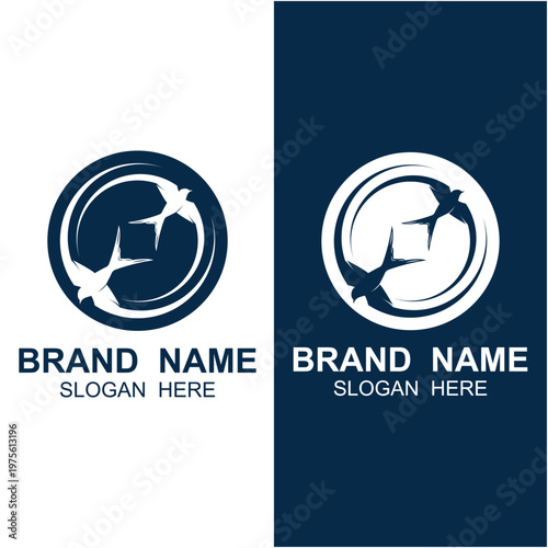 swallow logo vector icon illustration design.