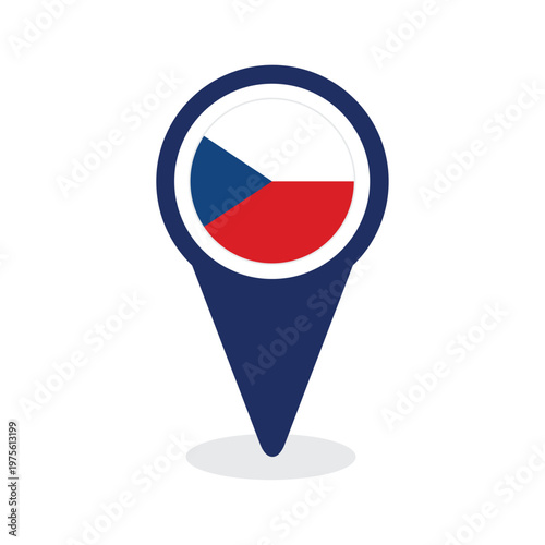 Free Download Map Pointer with czech republic Flag - GFXLoad