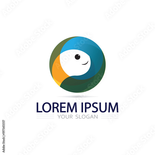 Minimal round swirl logo vector icon design circular loop rotation branding concept