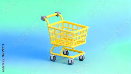 Yellow Shopping Cart · Shopping Bag Star 3D Shopping Scene