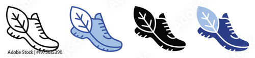 Eco friendly shoe and sustainable footwear icon representing a green lifestyle and environmental consciousness, perfect for web, print, or application development