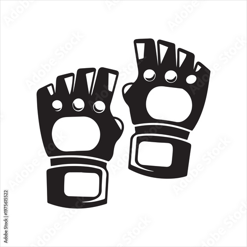 karate gloves icon silhouette in flat style for martial arts and sports design