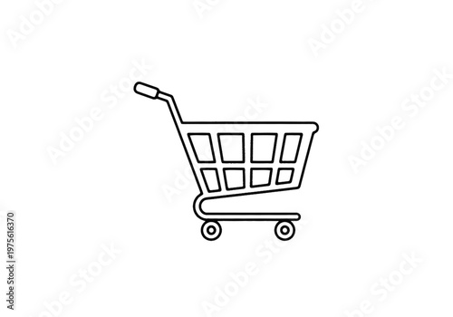 Konstfotografi Shopping cart icon for ecommerce and online store ui, minimalist vector symbol