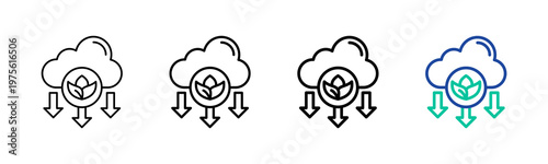 Low Carbon Icon Collection Different Style Outline