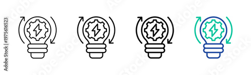 Energy Efficiency Icon Collection Different Style Outline