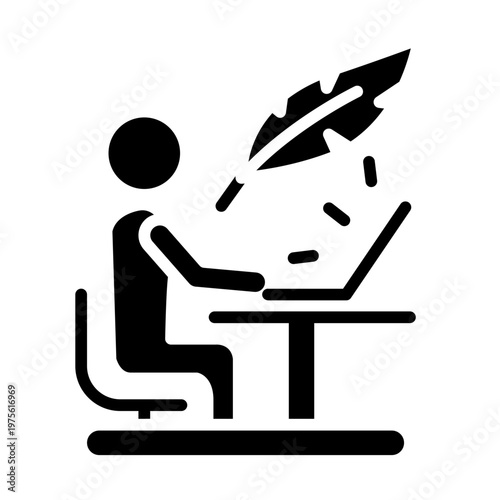 Author on internet job icon