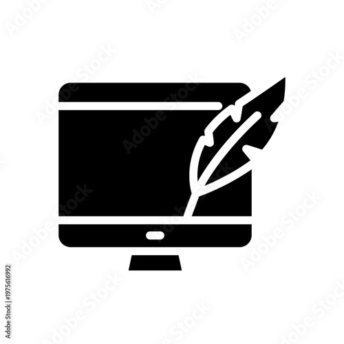 Monitor and pen icon