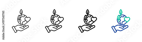 Save The World Icon Collection Different Style Outline
