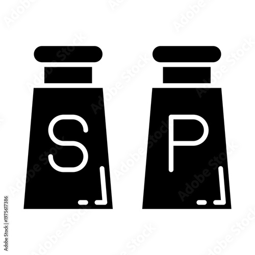 Salt and pepper shakers icon vector set. Salt and pepper illustration sign collection. condiments wem logo design. spice symbol.