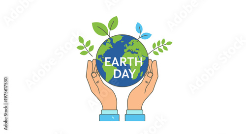 Hands gently cradling a vibrant green and blue Earth globe, surrounded by fresh leaves, symbolizing global environmental protection and sustainable living for our planet