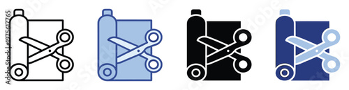 Versatile cutting and crafting icon symbolizing textile work, tailoring, or DIY projects perfect for applications needing material modification imagery