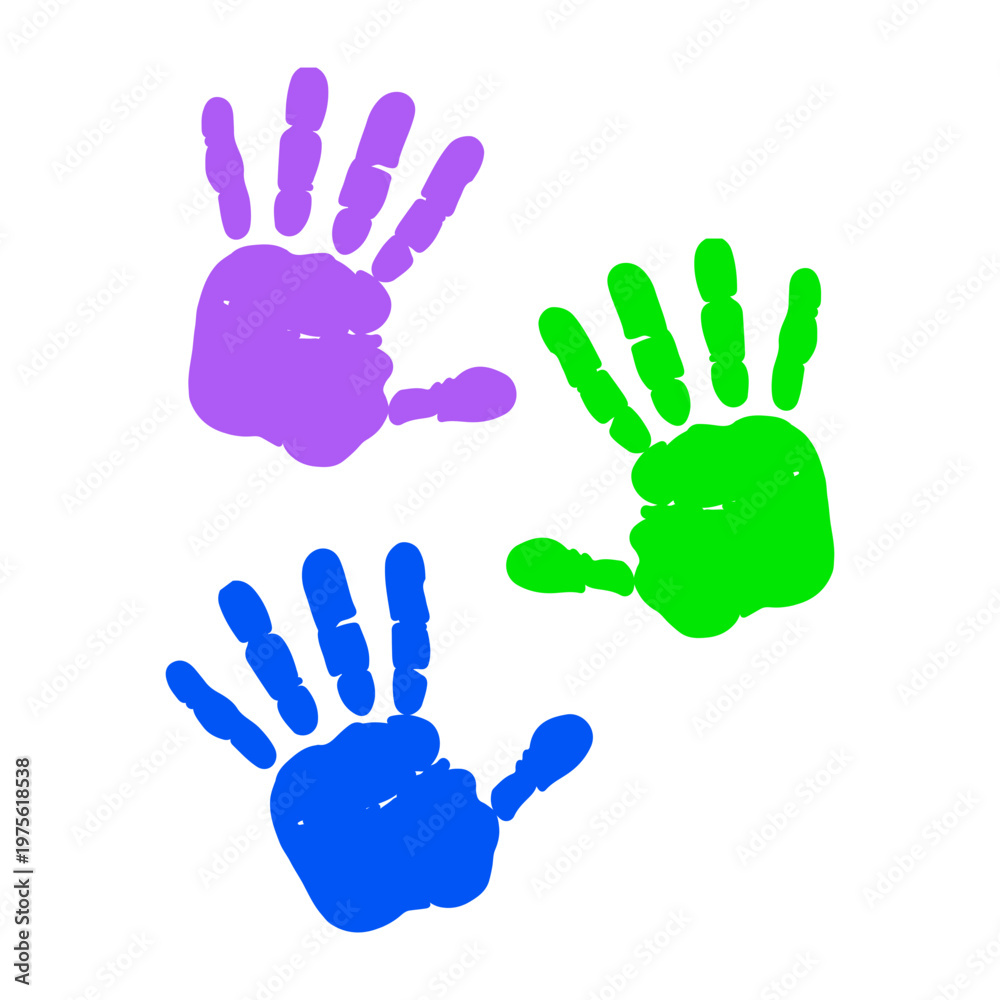 Obraz premium Colorful Handprints Icon