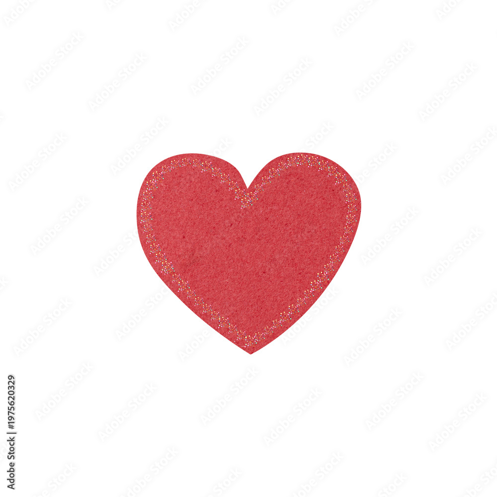 Fototapeta premium Red Glitter Heart PNG with Sparkle Texture for Valentine Design and Romantic Graphics