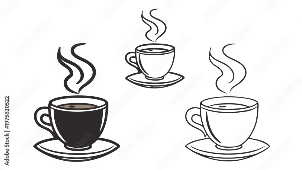 Obraz premium Isometric Coffee Cup Icon Sheet - Vertical Cafe Style Progression
