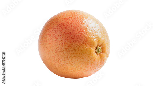 Whole ripe pink grapefruit with textured peel, isolated on transparent background