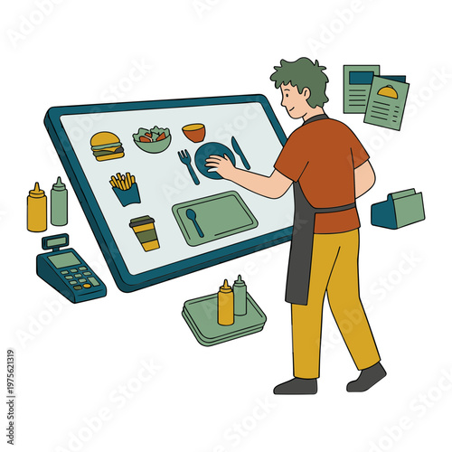 Illustration of a Person with a Drag & Drop Interaction
