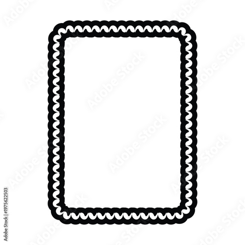 Decorative rope braid border frame vector illustration collection minimal black braided edge rectangle rounded frame for label card design