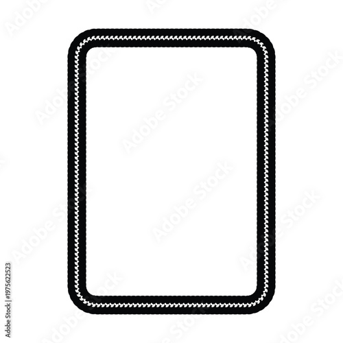 Decorative rope braid border frame vector illustration collection minimal black braided edge rectangle rounded frame for label card design