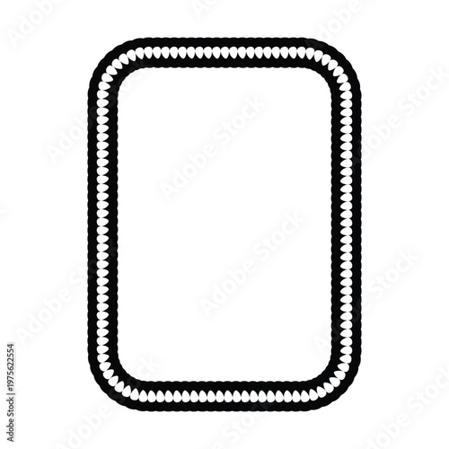 Decorative rope braid border frame vector illustration collection minimal black braided edge rectangle rounded frame for label card design