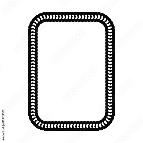 Decorative rope braid border frame vector illustration collection minimal black braided edge rectangle rounded frame for label card design